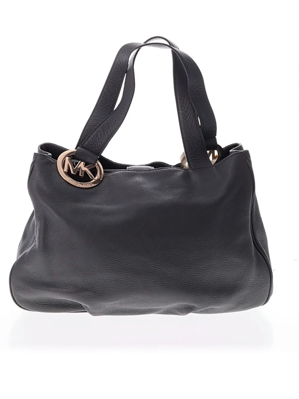 MICHAEL Michael Kors Black Pebbled Leather Shoulder Tote